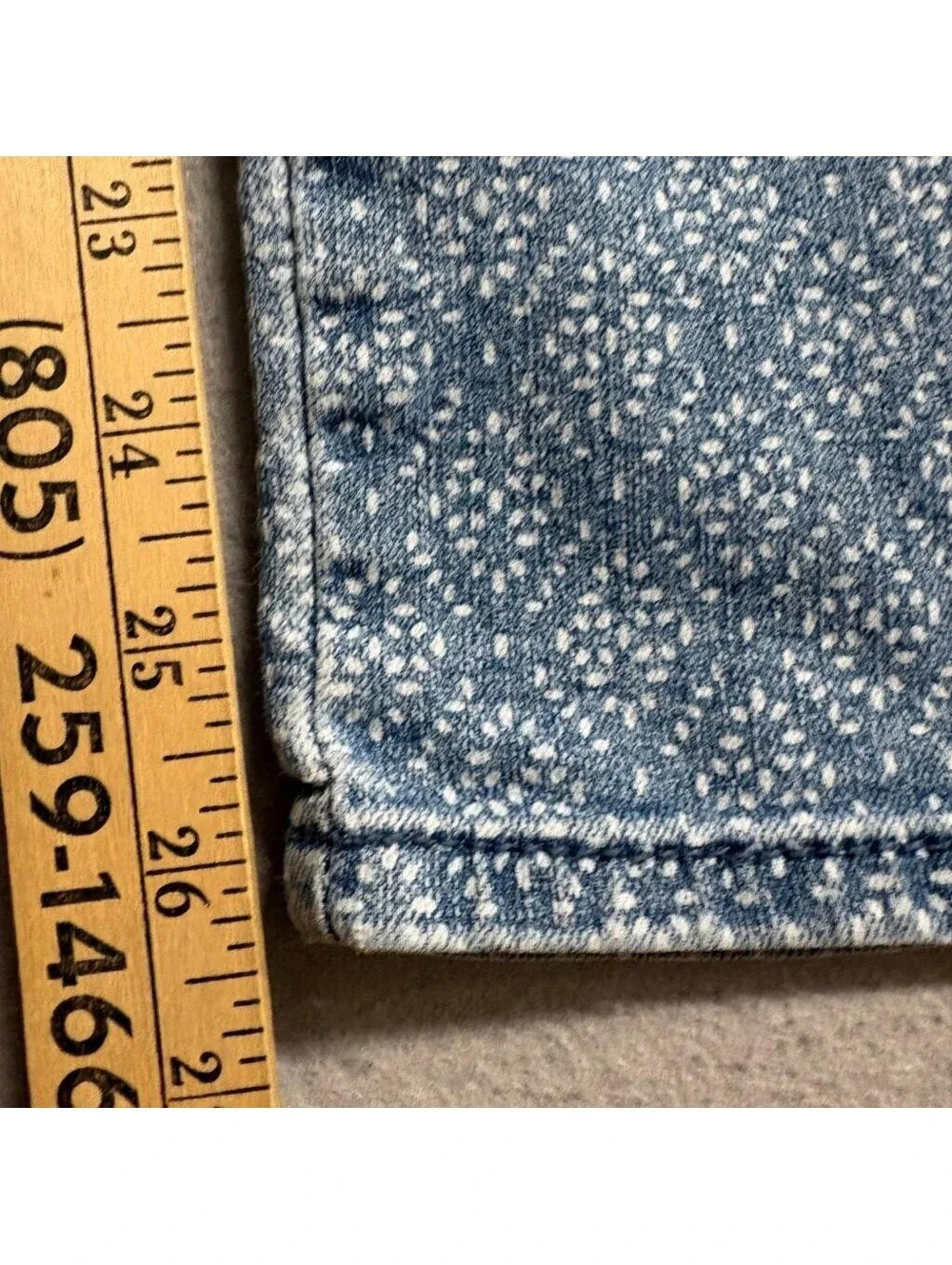 Gloria Vanderbilt Amanda Jeans Womens 4P Blue Patterned Stretch Denim Petite
